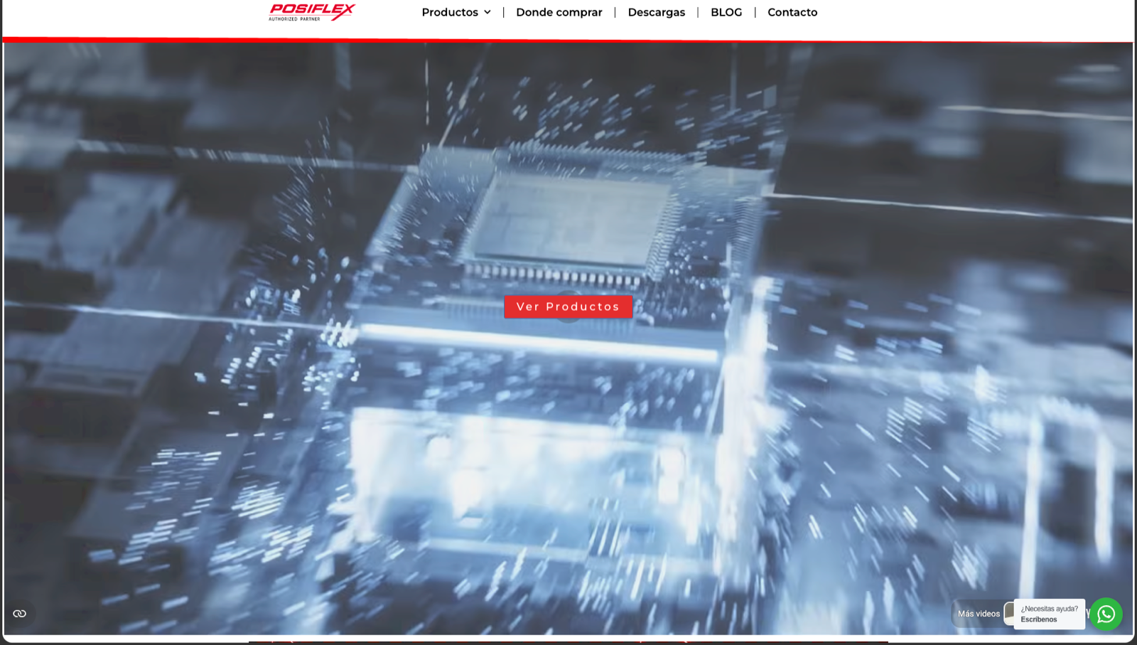 Sitio web Posiflex México — hero con video