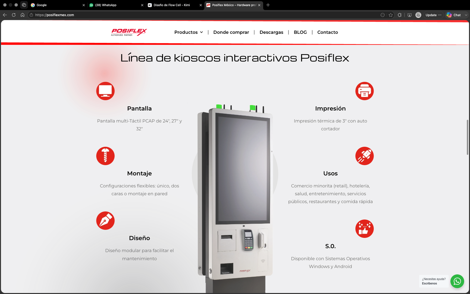 Posiflex México — línea de kioscos interactivos